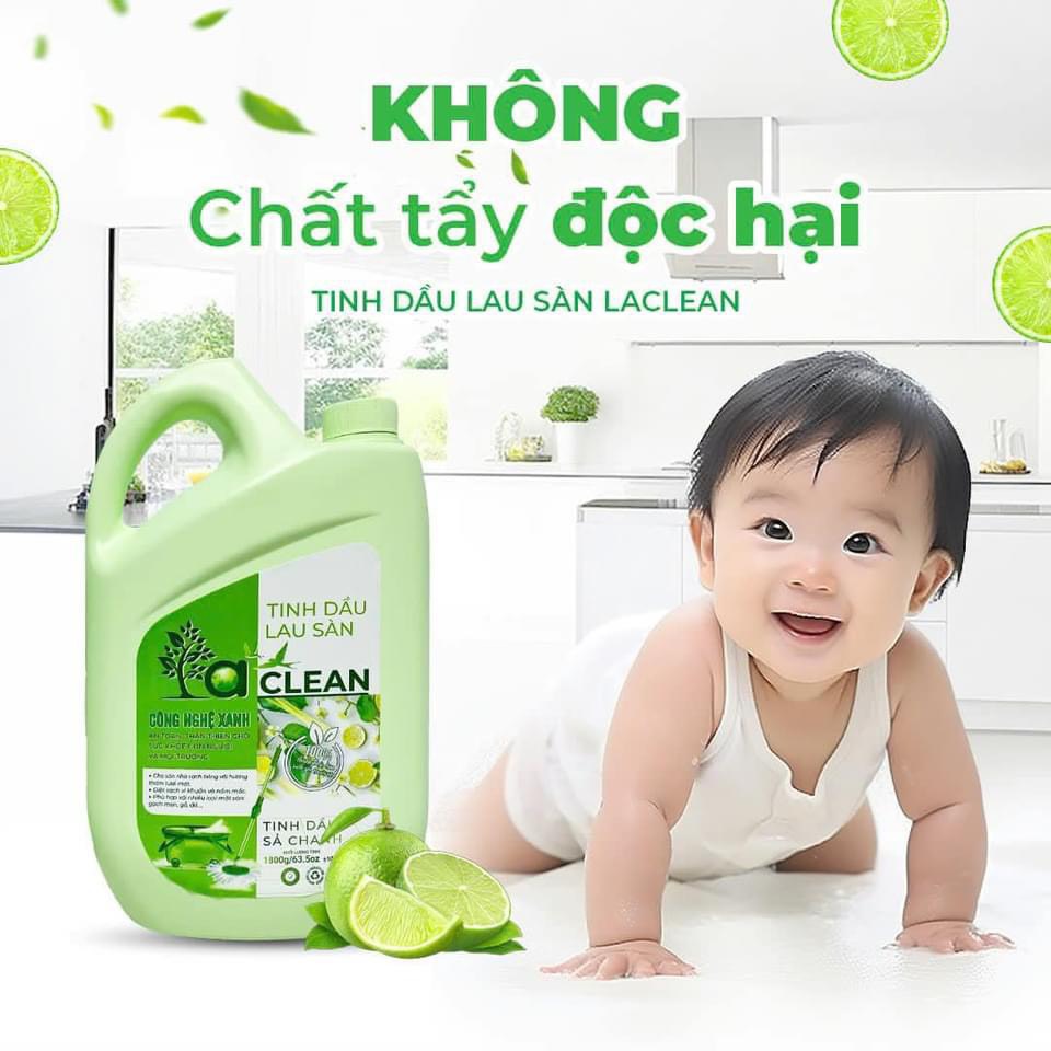 NƯỚC LAU SÀN SẢ CHANH LACLEAN 1.8L HỮU CƠ LÀM SẠCH NHANH