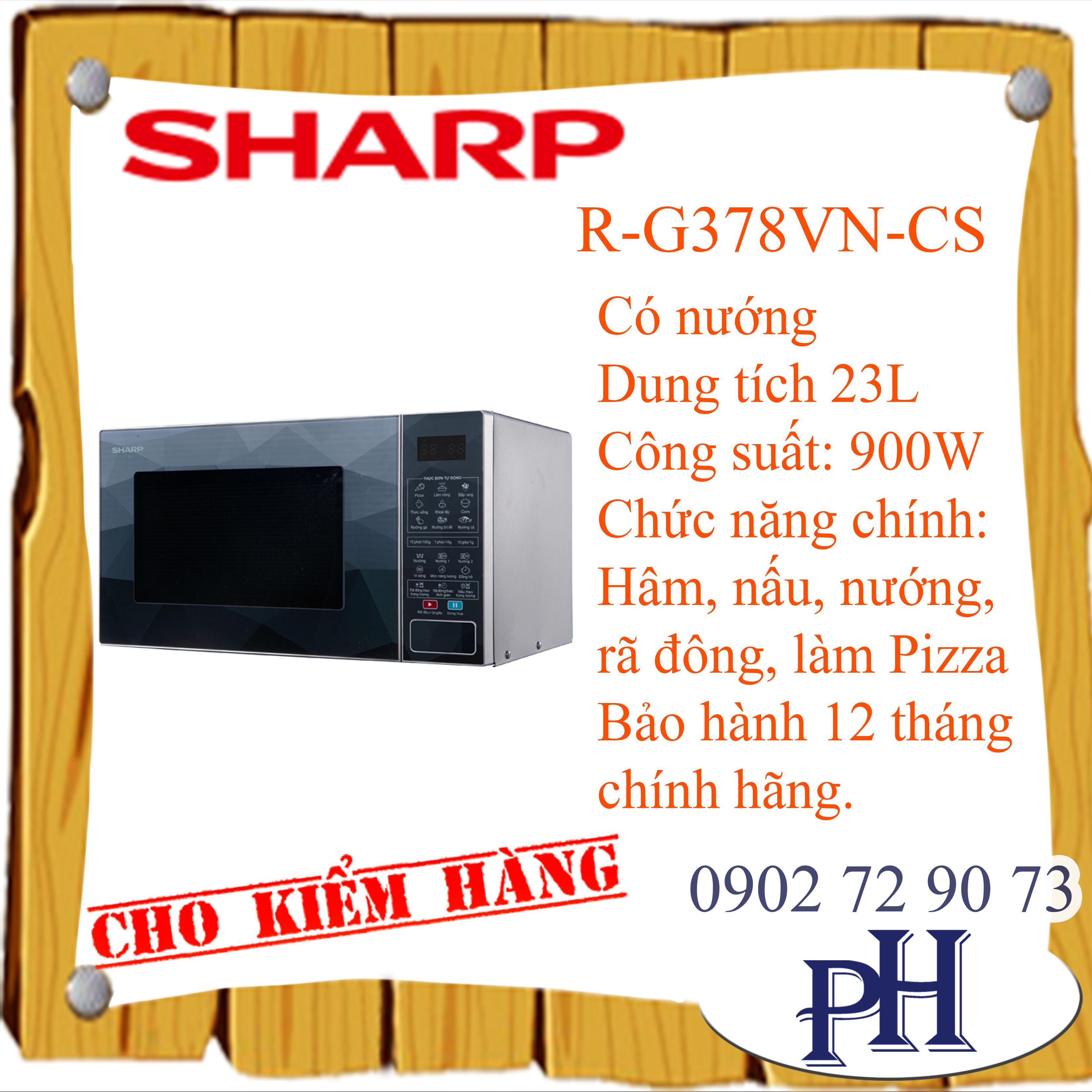 [HCM]Lò vi sóng Sharp 23 lít R-G378VN-CS