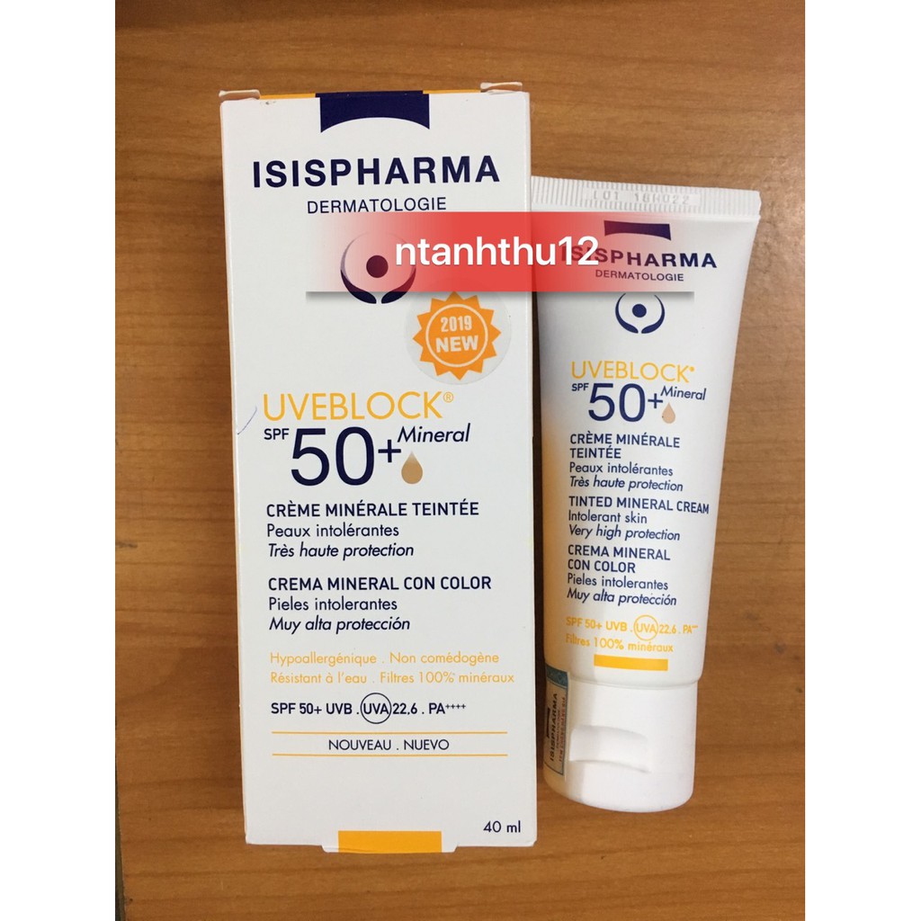 Kem chống nắng uveblock spf50 màu da
