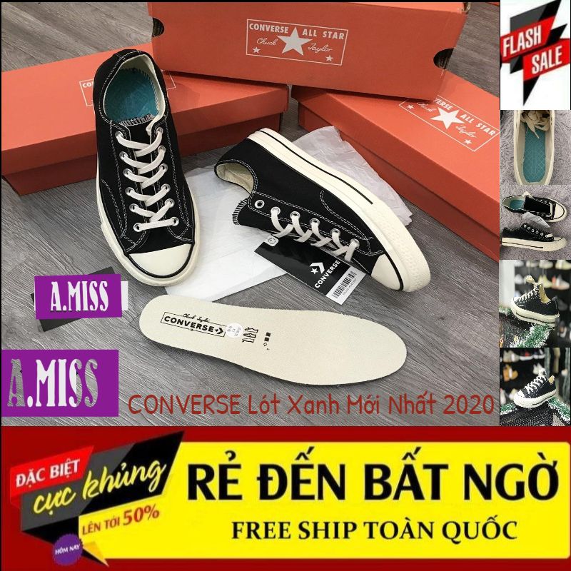 (Bảo Hành 1 đổi 1 Trong vòng 7 ngày) Siêu Phẩm Con.ver 1970s Lót Xanh - Hàng Xịn Logo Đen Chuẩn - Full Box - Giầy Cao Cổ Nam - Giầy Cao Cổ Nữ - Giầy SNEAKER Nam - Giầy SNEAKER Nữ