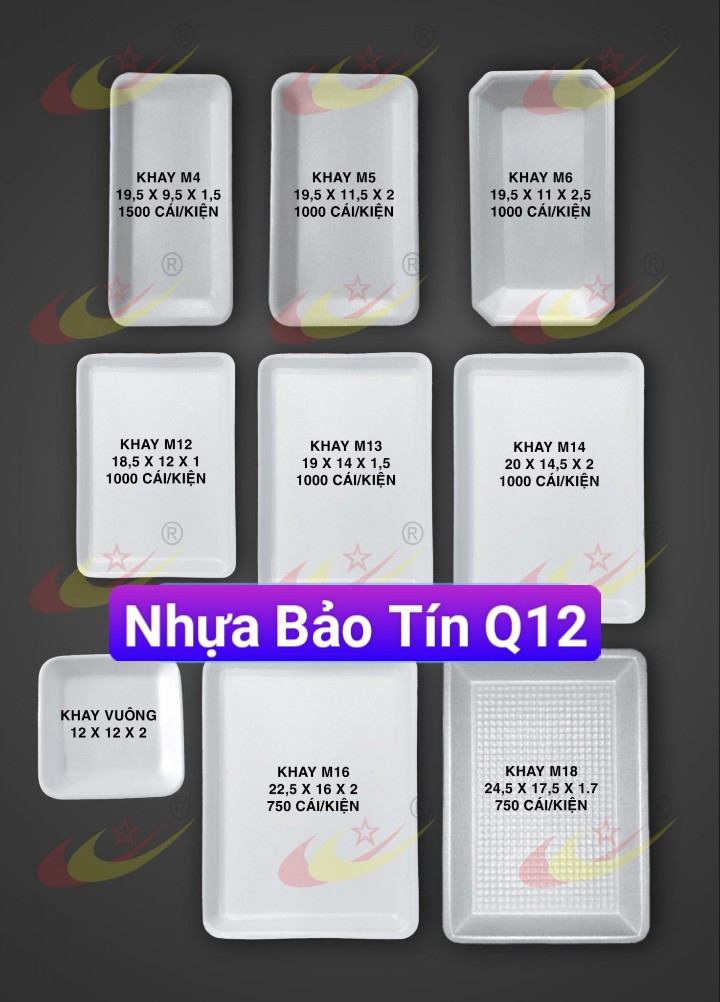 50 khay xốp đựng trái cây siêu thị, khay xốp đựng thực phẩm m12, m14, m16, m18