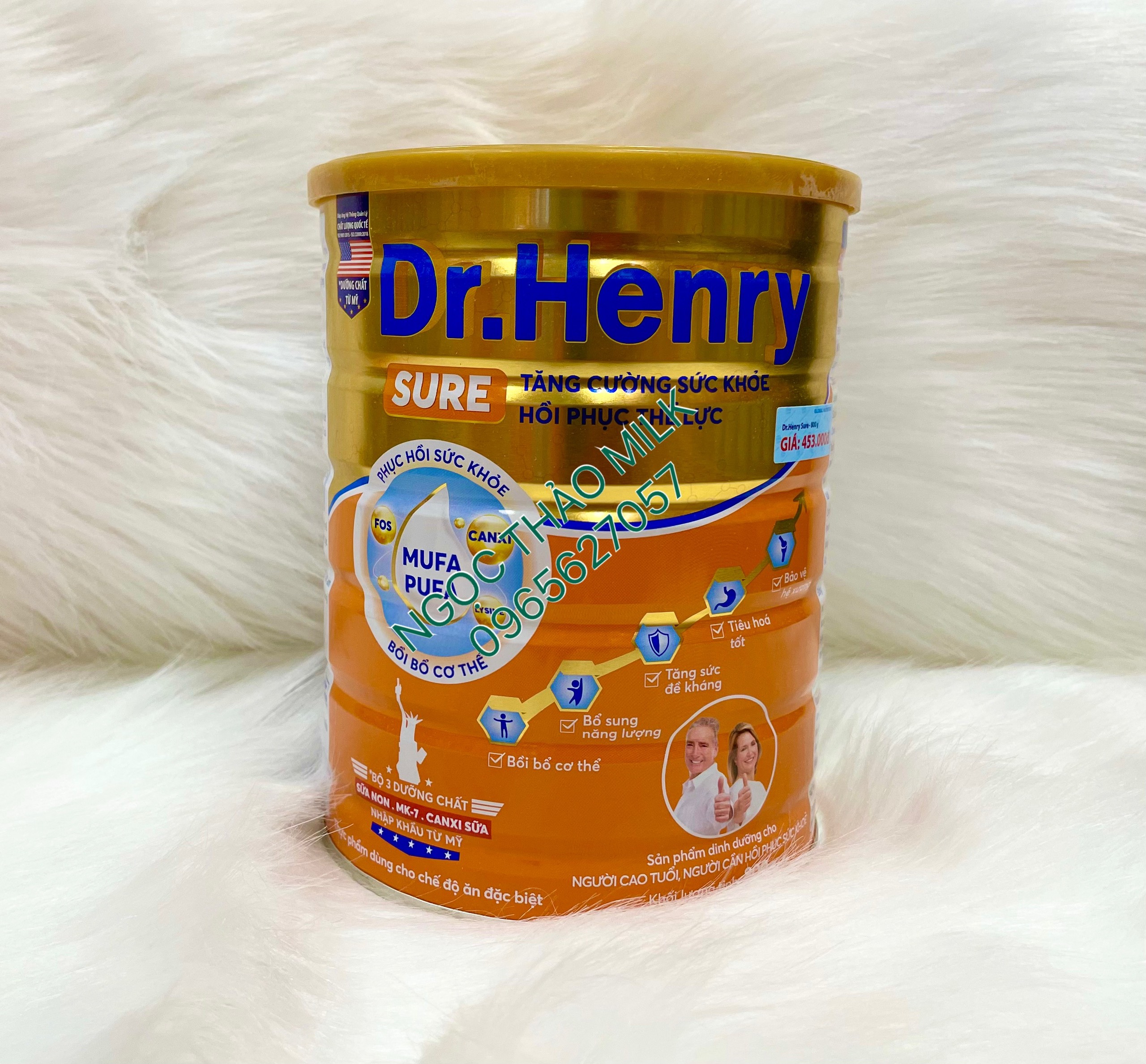 Sữa bột dr.henry sure lon 800g, dành cho người lớn tuổi