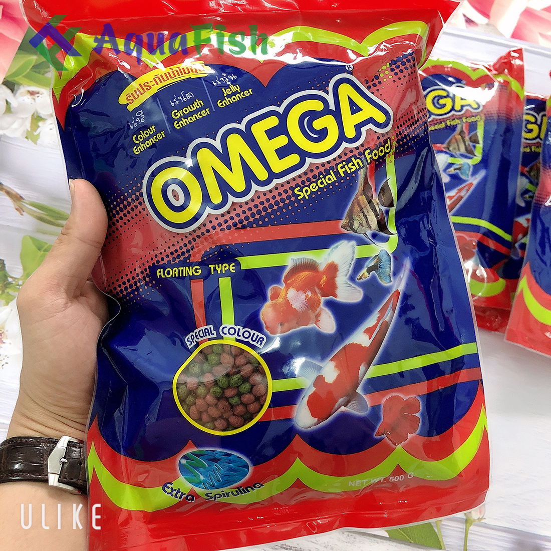 Thức Ăn Cho Cá Koi Omega 500g (giúp cá koi nhanh lớn, tăng màu và không gây đục nước)