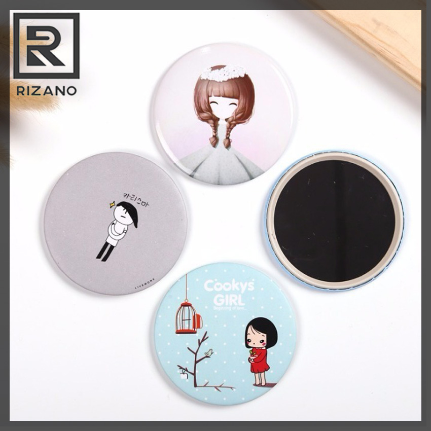 Gương mini, gương trang điểm, gương soi phong cách hàn quốc, rizano