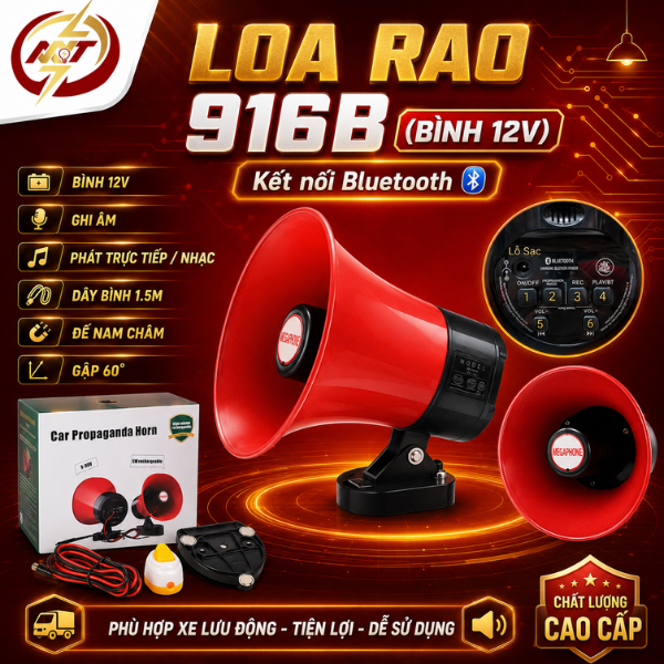 Loa Bán Hàng Rong Marketstar 30W, Loa Phóng Thanh Ghi Âm - USB