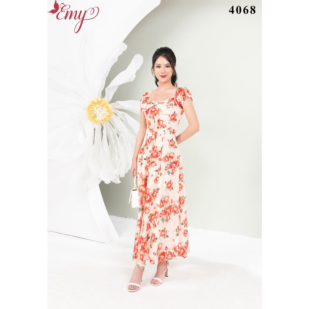 Đầm emy em4068 maxi cổ lục giác