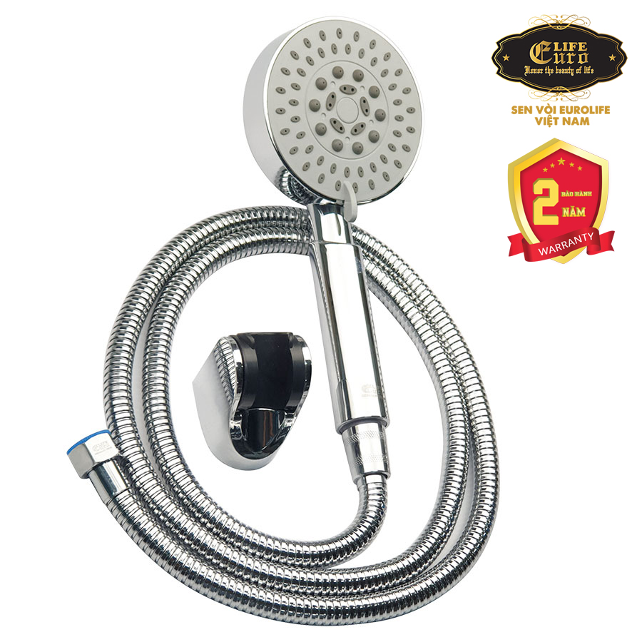 Bộ tay dây sen 5 chế độ phun nước Eurolife EL-100SH (Trắng bạc)