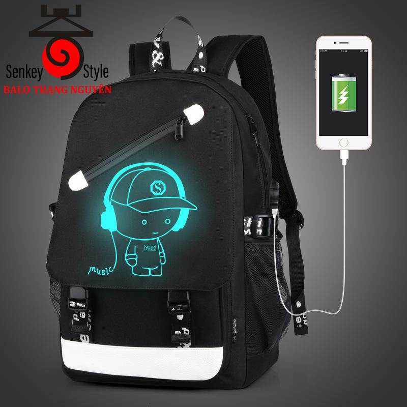 Balo Trạng nguyên Senkey, Cặp học sinh đi học Chống Nước, Chống Xước Mới 2022, Balo nam dạ quang phát sáng  Cool Ngầu, Ba lô đi học Tặng kèm cáp sạc USB & Khóa số chống trộm