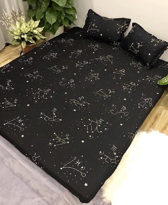 Bộ 3 món ga gối mẫu sao đen