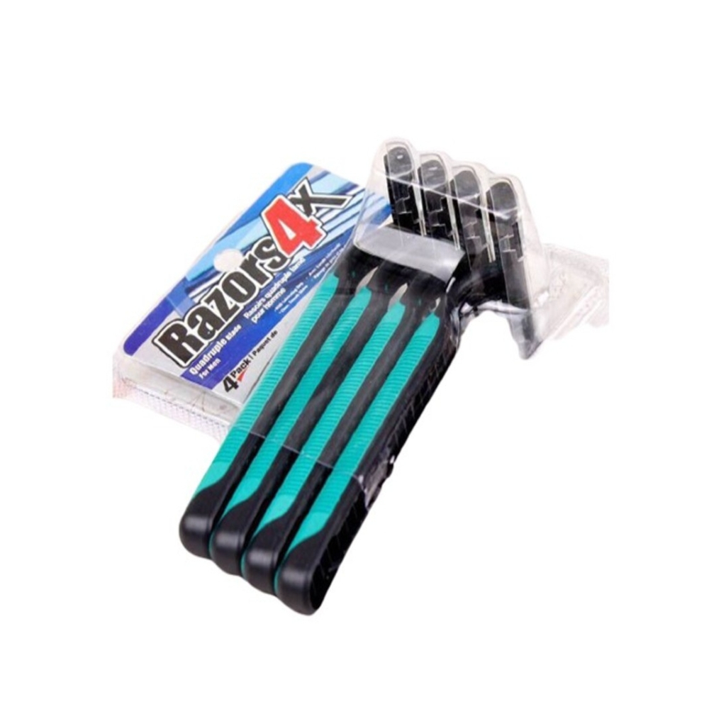 Bộ 4 dao cạo râu Razors 3 ba lưỡi kép cán nhựa 4in1