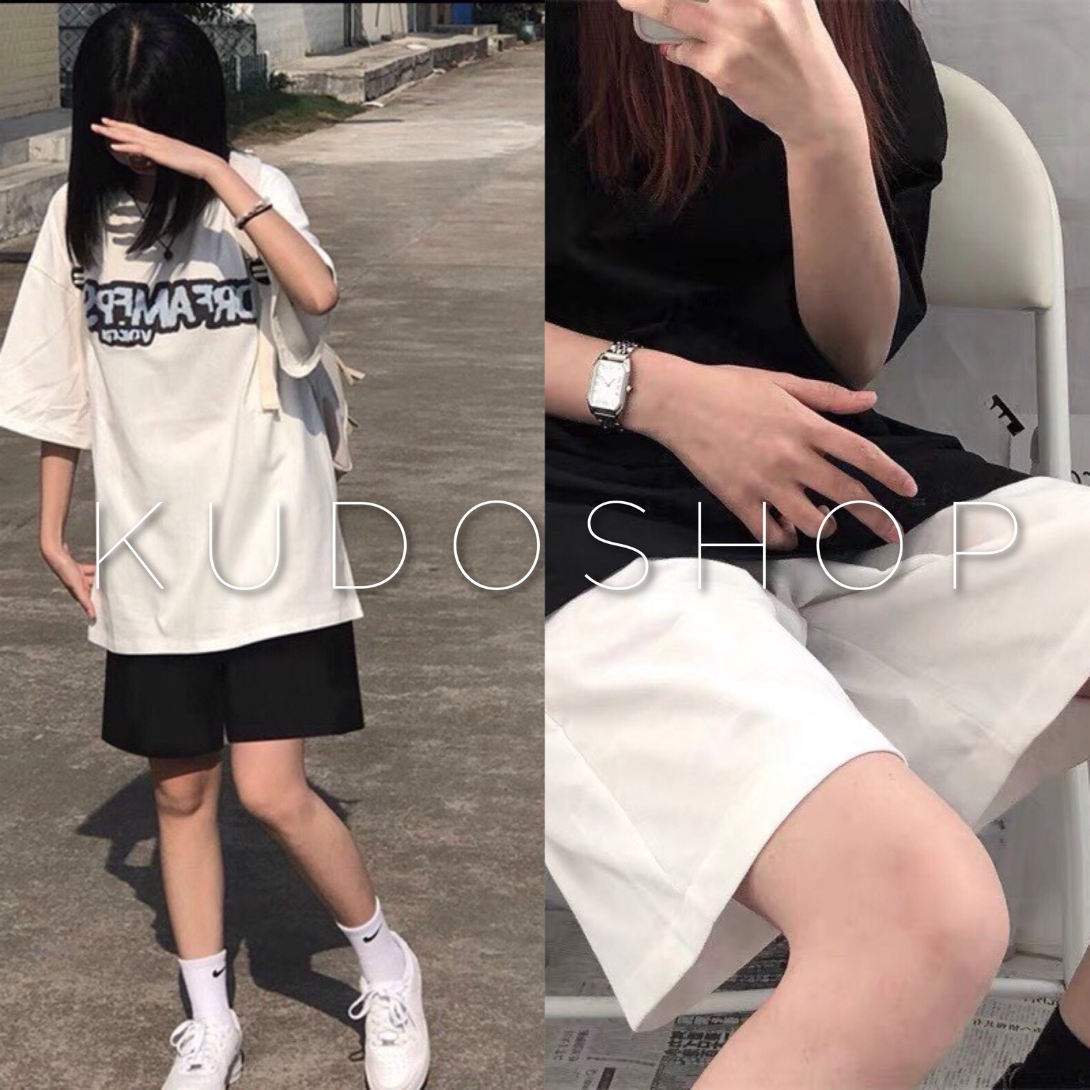 Quần đùi trơn nam nữ dáng lửng basic ống rộng cạp chun co dãn/ Quần short unisex mặc mùa hè 2 màu dễ phối đồ - kudoshop