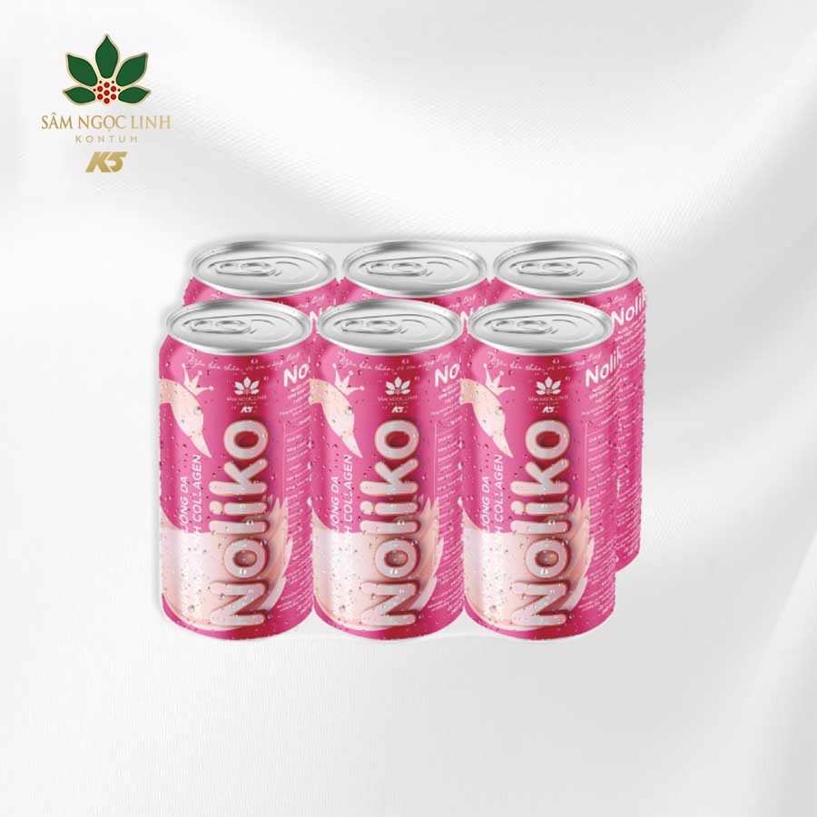 Lốc 6 Lon Nước Uống Collagen Sâm Ngọc Linh Noliko Dưỡng Da