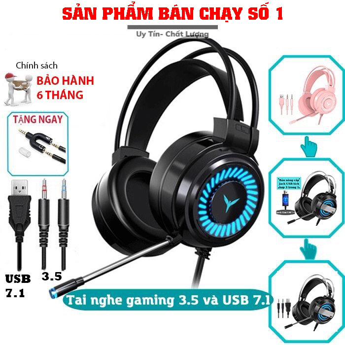 Tai Nghe Gaming Tai Nghe Pc Chụp Tai Có Micro Và Led RGB Siêu Đẹp.