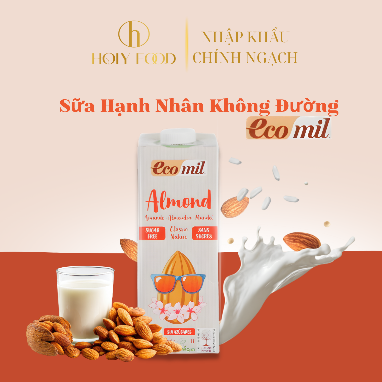 Sữa hạnh nhân không đường Eco mil