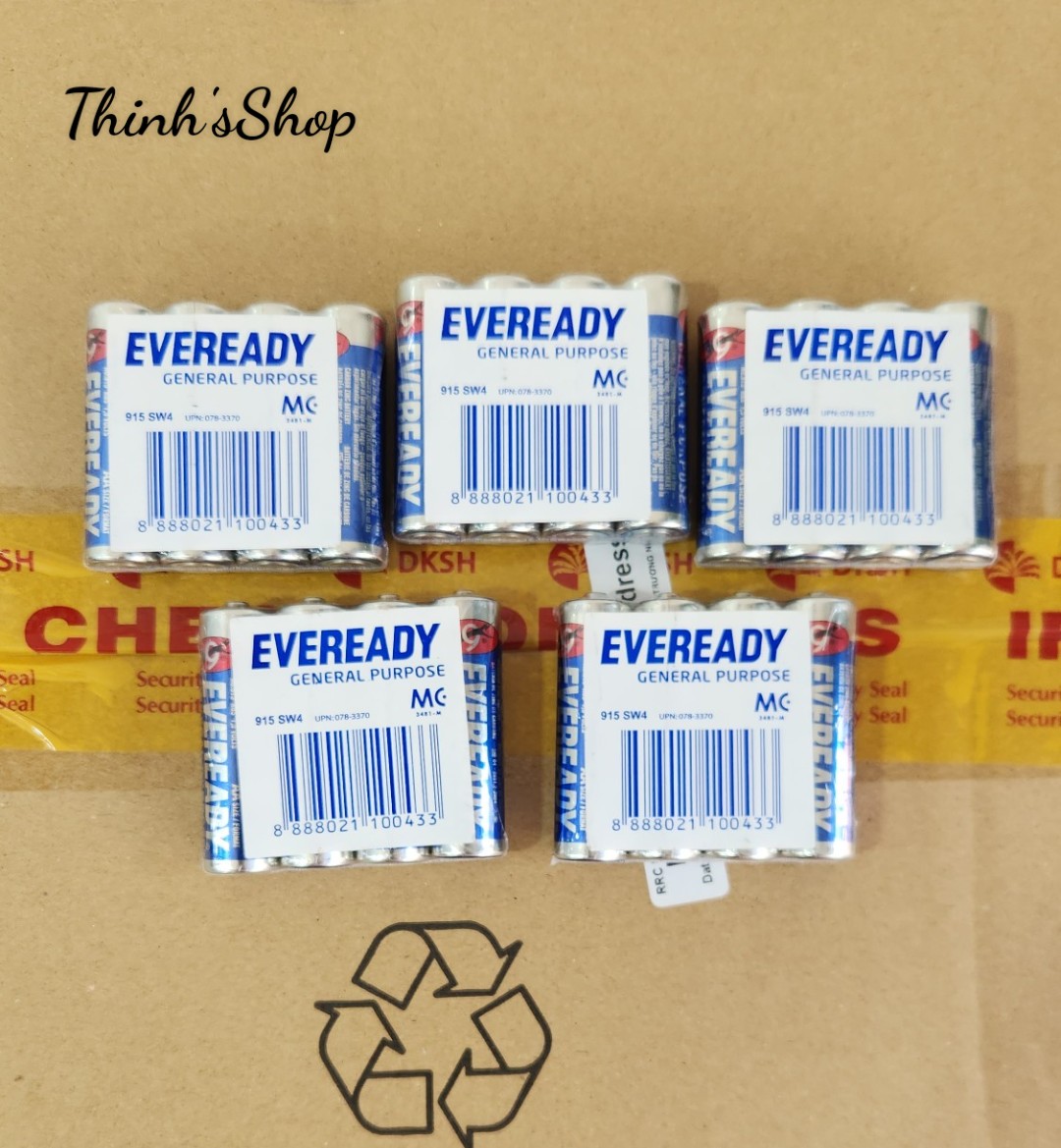 Combo 5 vỉ pin tiểu AA Eveready xanh General Purpose - Chính hãng
