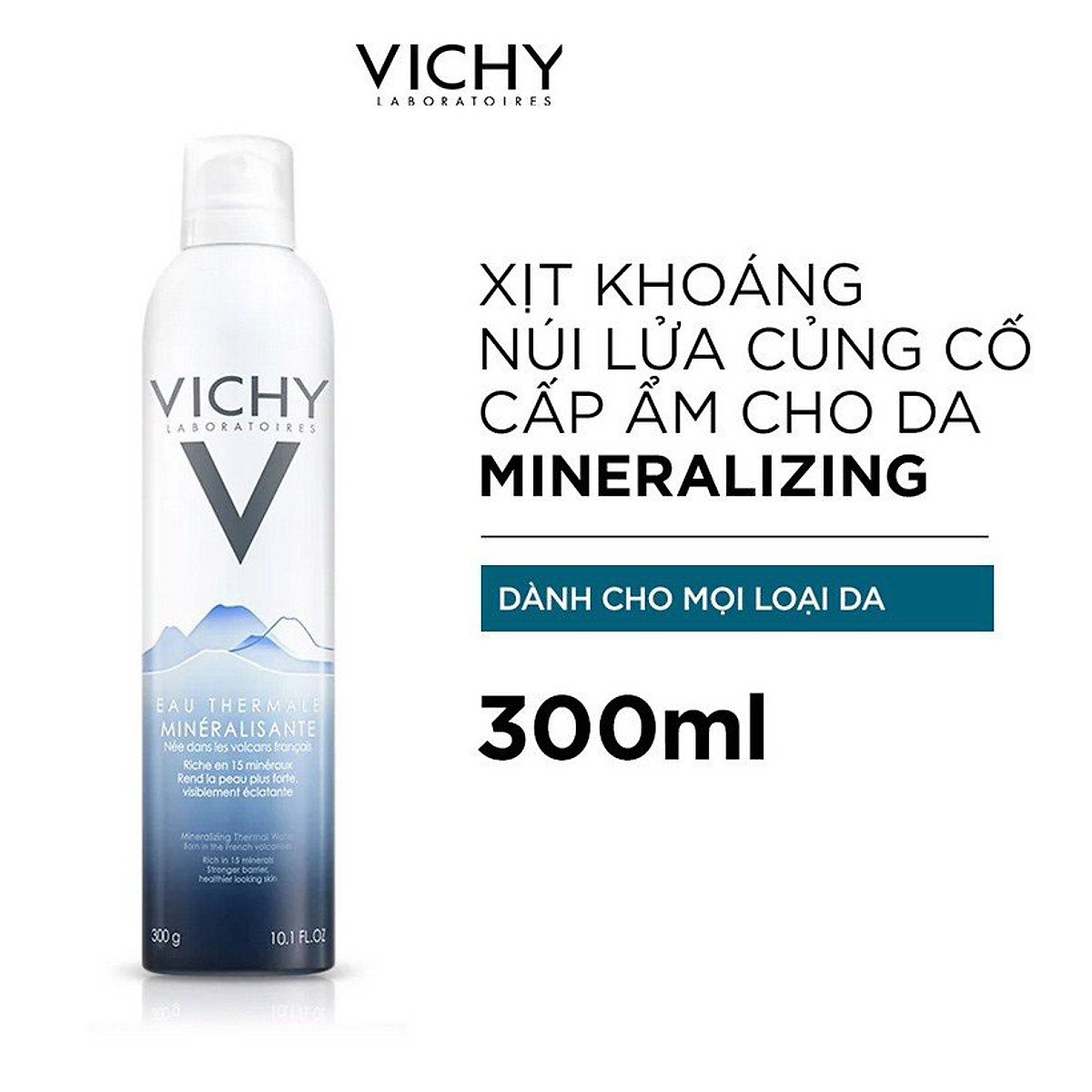 [HÀNG PHÁP] Xịt khoáng VICHY Mineralizing Thermal Water 300ml cấp ẩm bảo vệ da