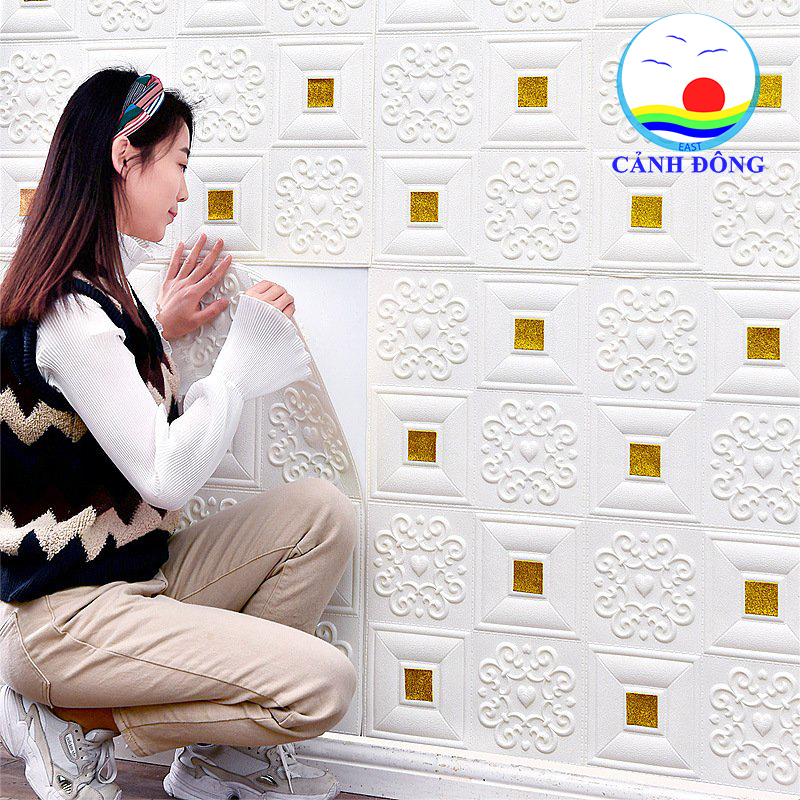 Xốp dán tường hoa văn sang trọng đẳng cấp - 1 miếng 70 cm x 70 cm