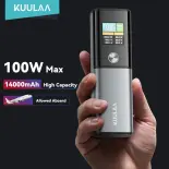 Kuulaa Laptop Power Bank 14000mAh USB C 100W Fast Charging with 100W Cable for Free, 100W Powerbank Fast Charge for Laptop Notebook, Smart Digital Display Portable Charger for Mobile Phones Power Adapter