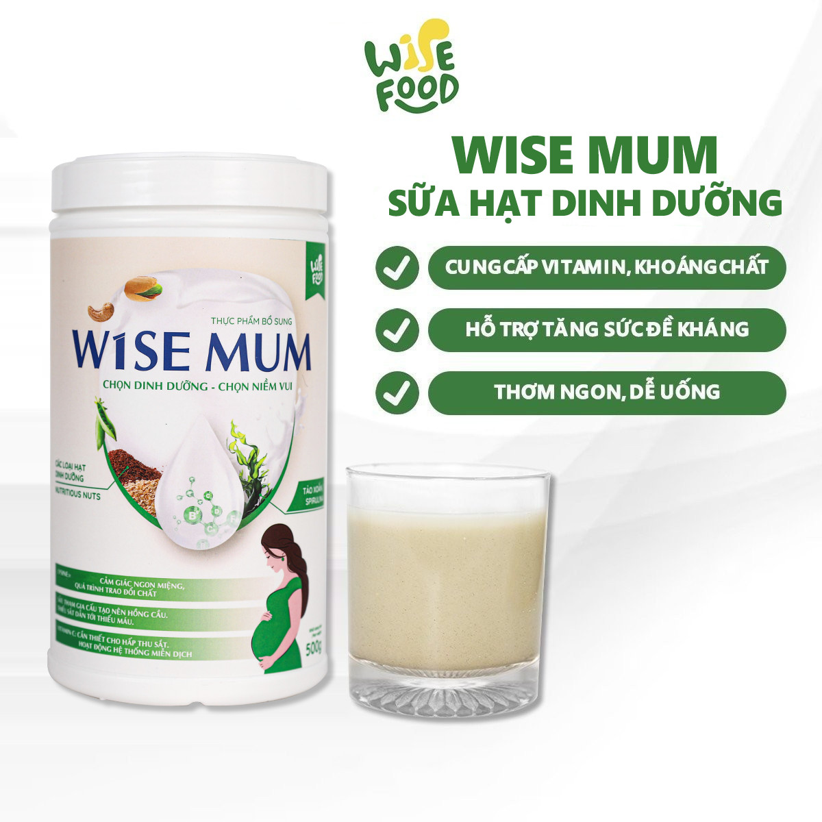 Wise mum - sữa hạt dinh dưỡng wise food 500g
