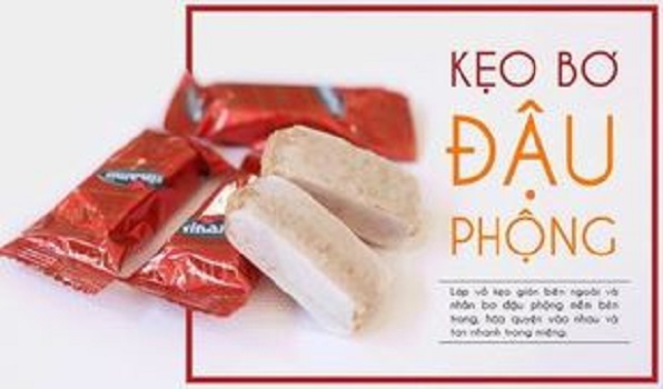 Kẹo nhân bơ đậu phộng nhuyễn nhãn hiệu vinamit 300gr