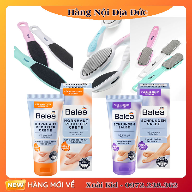 Combo bộ Kem dưỡng nứt gót chân, chà gót chân Balea Đức