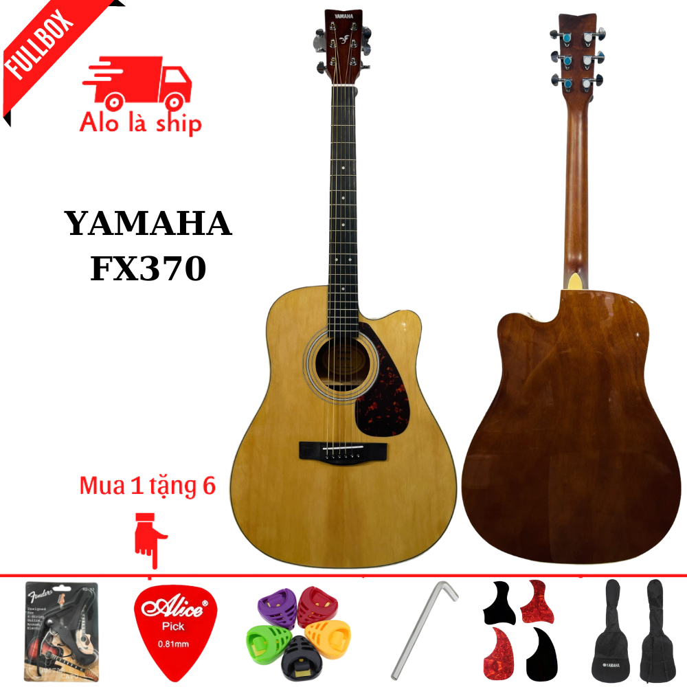 Đàn guitar acoustic yamaha fx 370 + tặng kèm bộ phụ kiện 6 món
