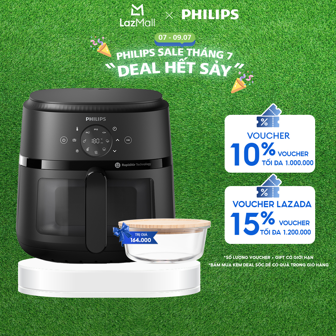 Nồi Chiên Không Dầu cảm ứng Philips NA230/00 - 13trong1 |6.2L|RapidAir Chín đều không lật trở- BH 2 năm - Hàng Phân Phối Chính Hãng