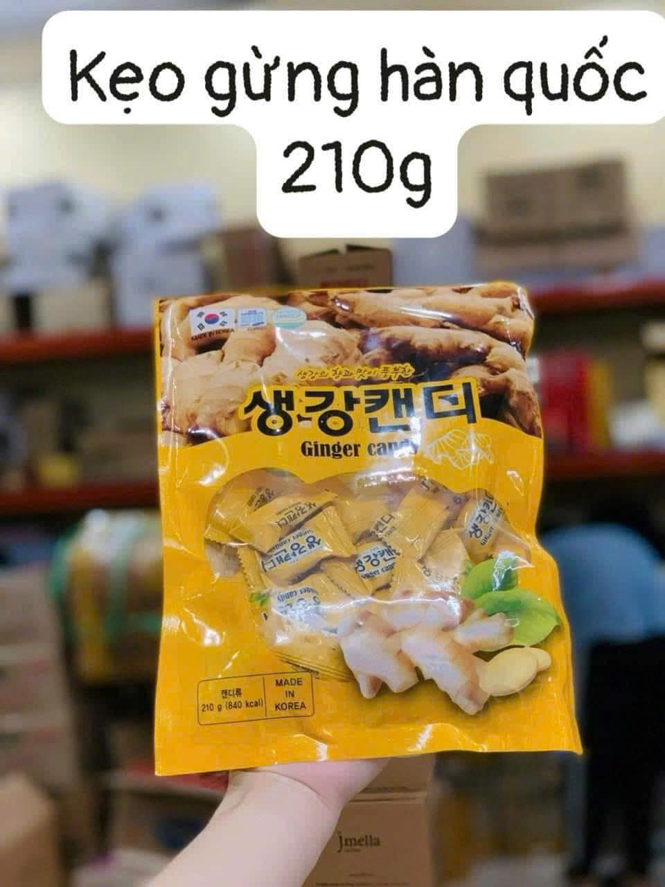 Combo of 4 Bags of Korean Ginger Candy 210Gr