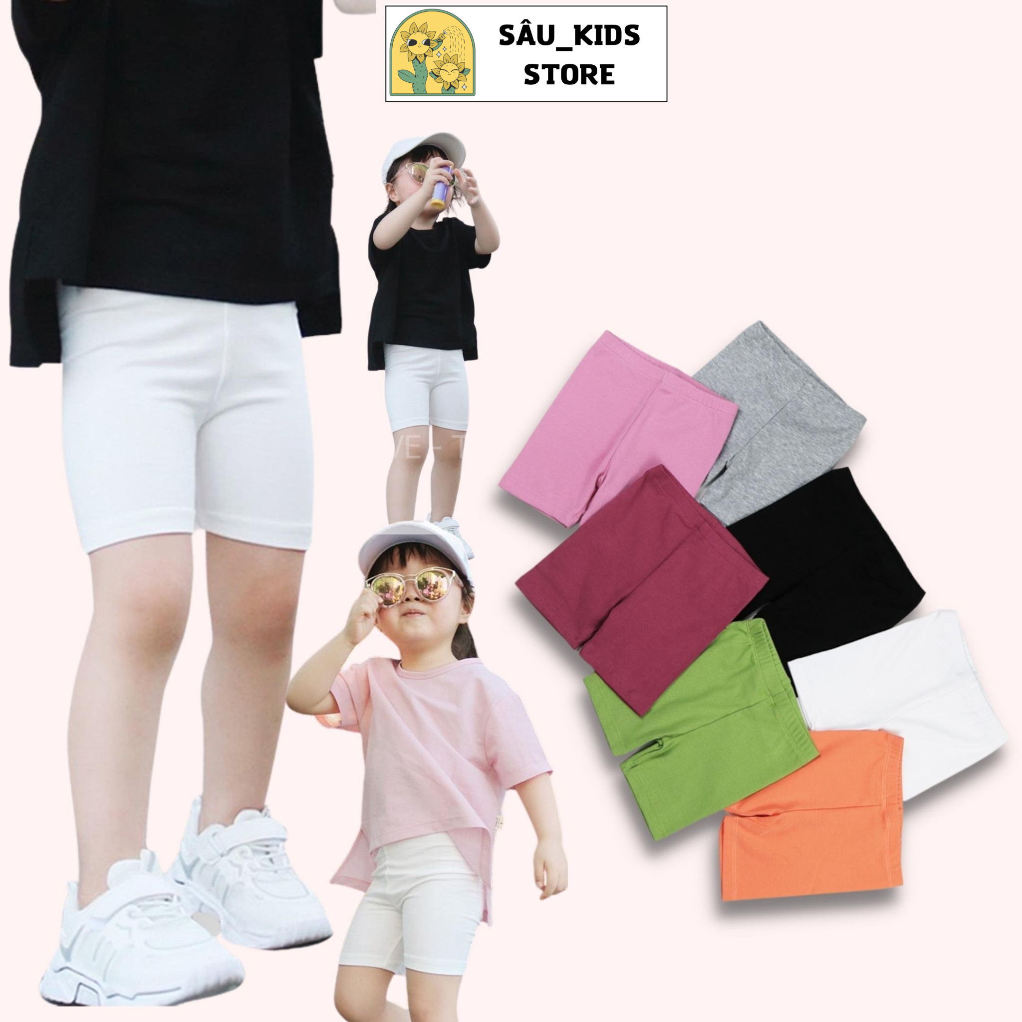 Quần legging đùi mùa hè tiện lợi cho bé gái