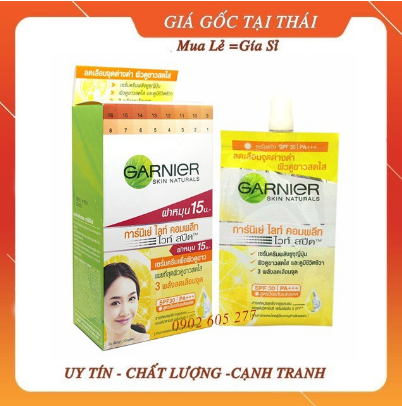 [HCM]Kem Dưỡng Da Garnier Thái Lan Hộp 6 Gói Màu Vàng Hộp 6 Gói Kem Garnier dưỡng da Thái Lan Kem Dưỡng Da Thái Lan