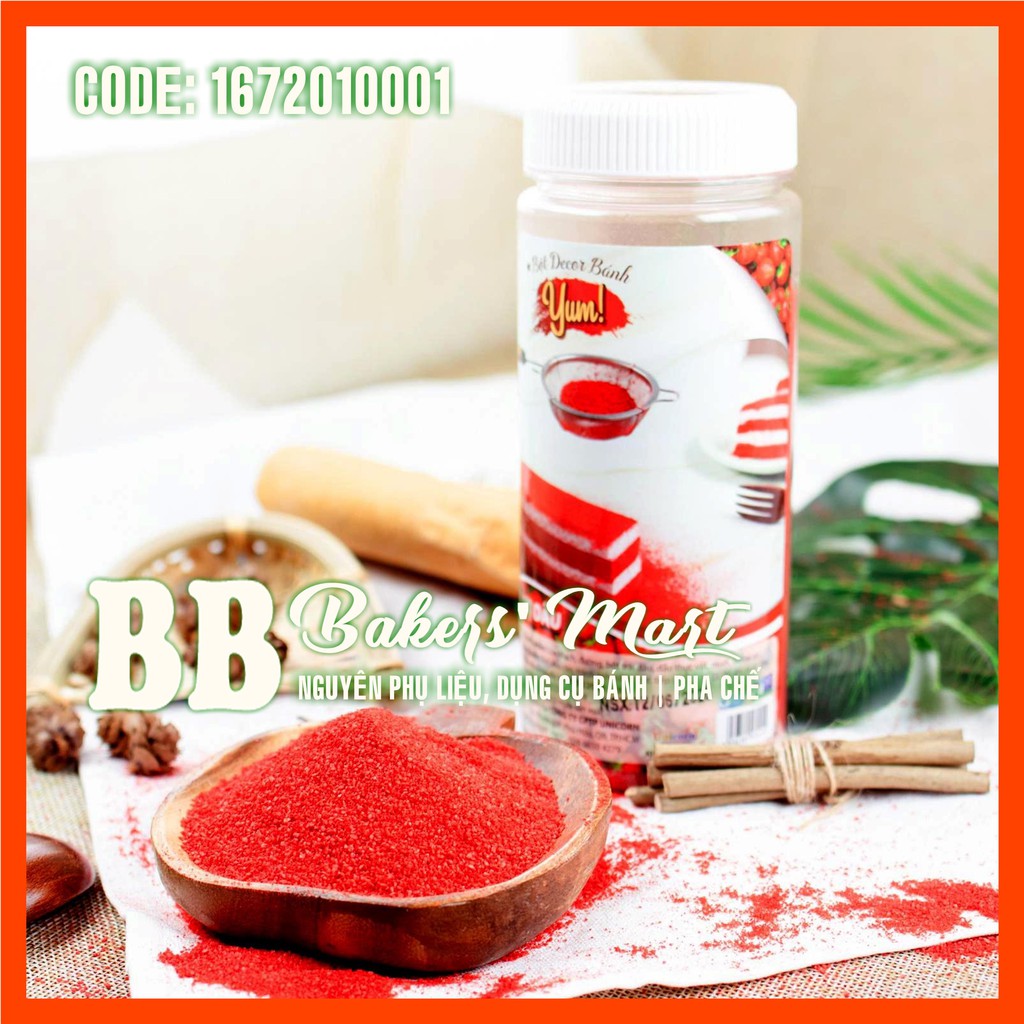 Bột rắc decor bánh yum - vị dâu - hủ 300gr
