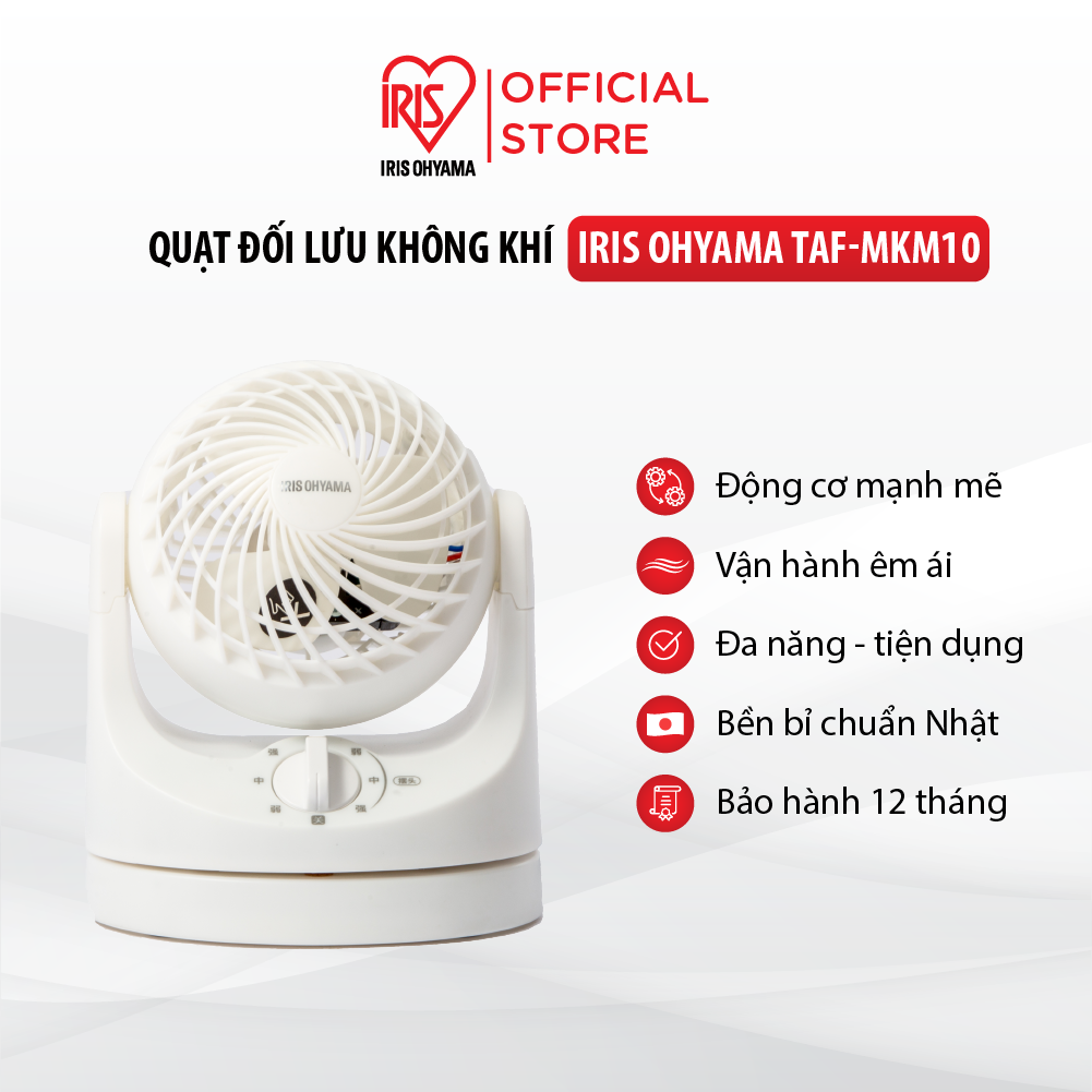 Quạt đối lưu điều hòa không khí Iris Ohyama TAF-MKM10 - Quạt điện nhỏ để bàn văn phòng, giường cho bé