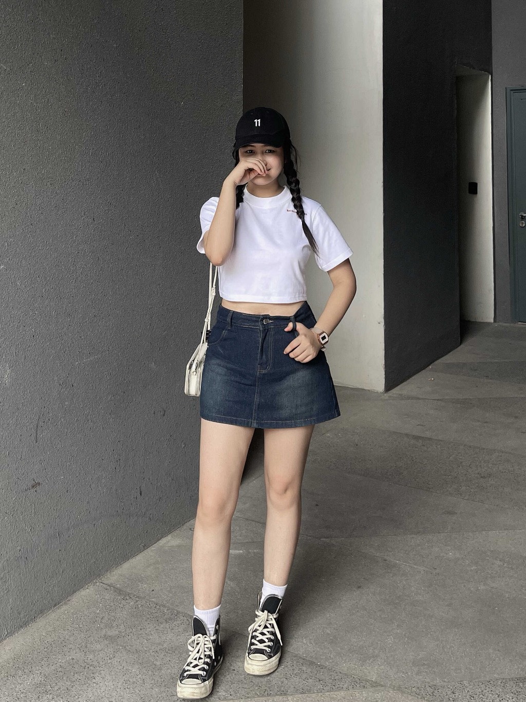 Chân váy denim dáng ngắn basic 2 màu dễ phối đồ 2023 𝘽𝙮.𝘾𝙖𝙢𝙘𝙖𝙢