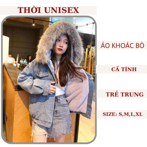 ( KÈM ẢNH THẬT) áo khoác bò nữ🍓🍓 jeans mũ lông mềm mượt 🍓🍓 lót lông bên trong siêu ấm, stye korea, áo khoác đại hàn ,AMME