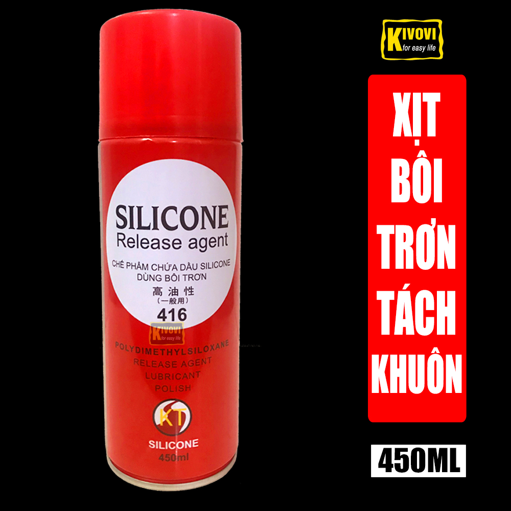 Chai Xịt Bôi Trơn Silicon Release Agent 416 450ml - Dầu Tách Khuôn Tạo Hình Nhựa, Nhựa Cao Su Chống Dính - Kivovi
