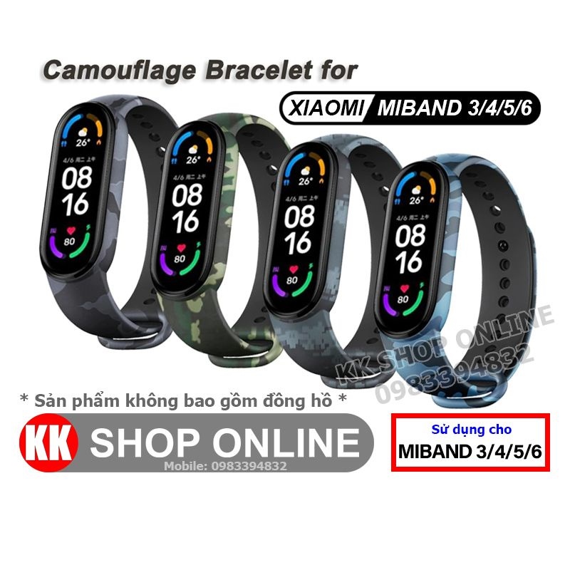 Dây đeo rằn ri thay thế cho Xiaomi Miband 3 Xiaomi Miband 4 Xiaomi Miband 5 Xiaomi Miband 6
