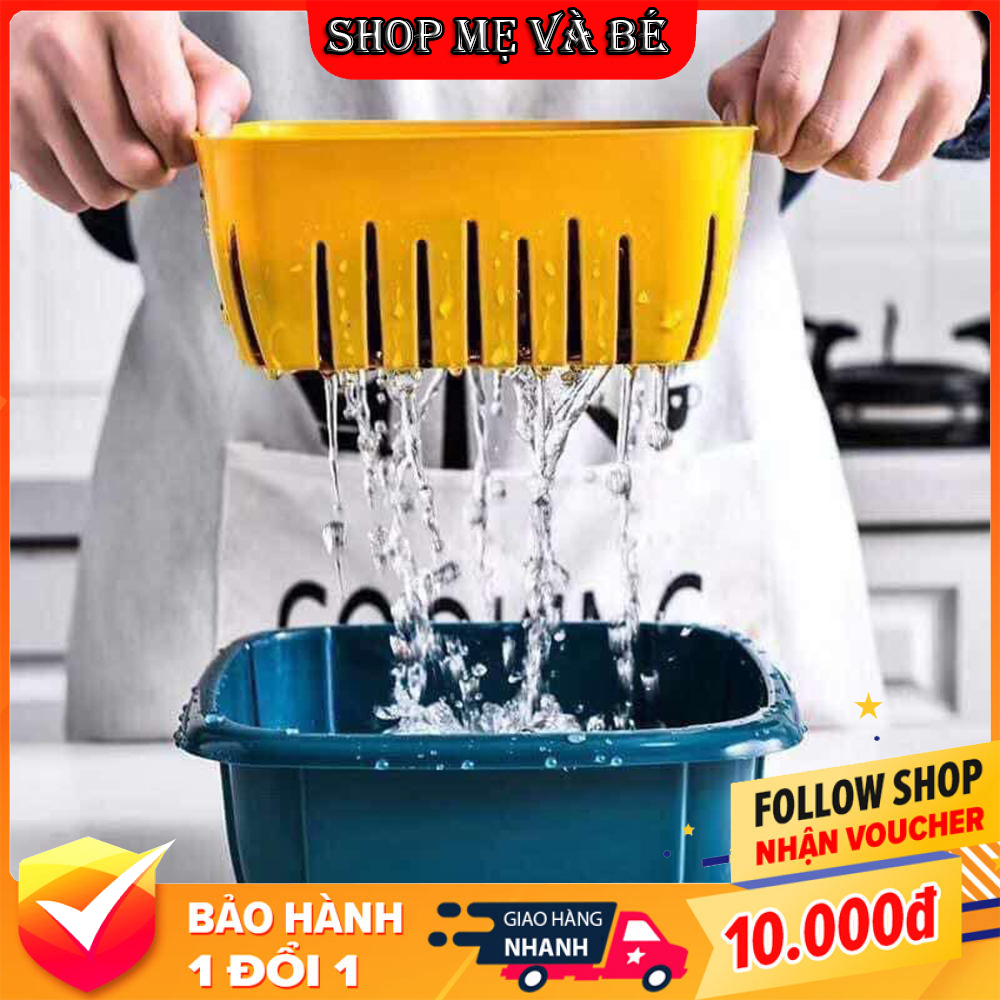 Chậu, rổ đa năng có nắp đậy 3 trong 1 , rổ nhựa ráo nước , hộp bảo quản thực phẩm