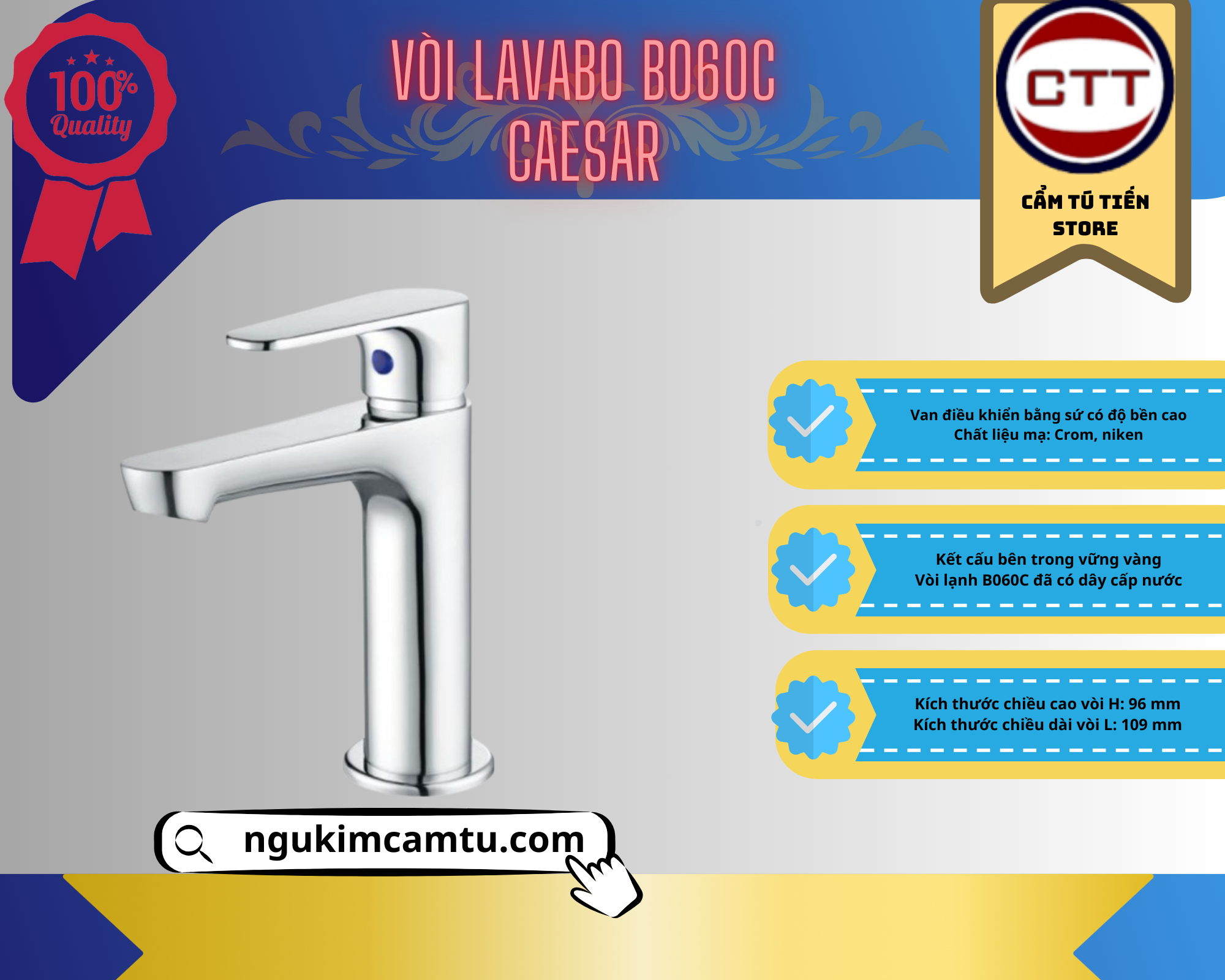 Vòi Lavabo B060C-Caesar