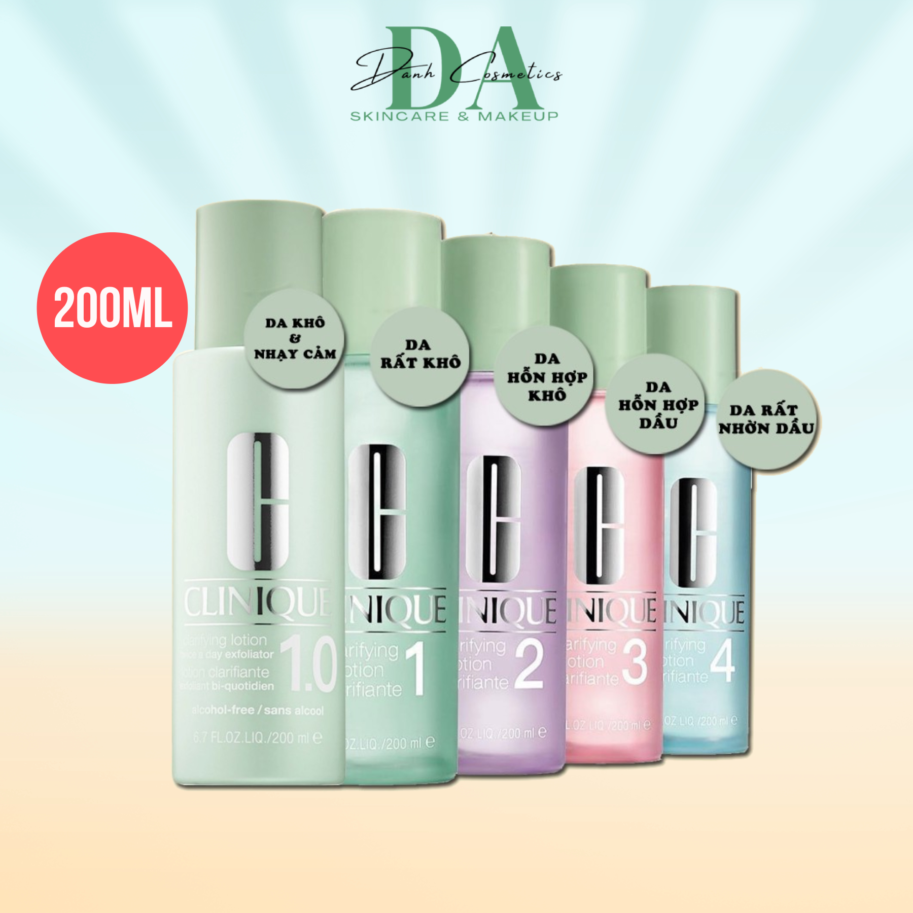 Nước Thanh Tẩy Dành Cho Da Hỗn Hợp Clinique Clarifying Lotion 200ml - 400ml