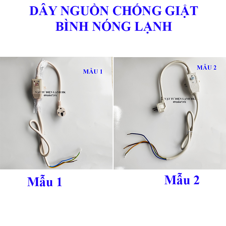 Dây nguồn chống giật  120 cm - Chống rò điện bình nóng lạnh