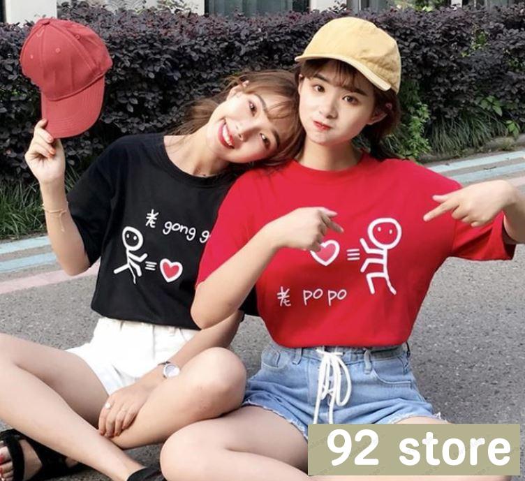 Áo phông, áo thun nam nữ form rộng tay lỡ unisex gong gong freesize 50 - 70kg ml002