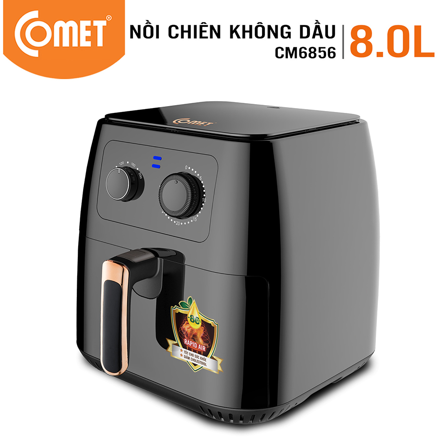 Nồi chiên không dầu comet cm6856 - 8l - đen