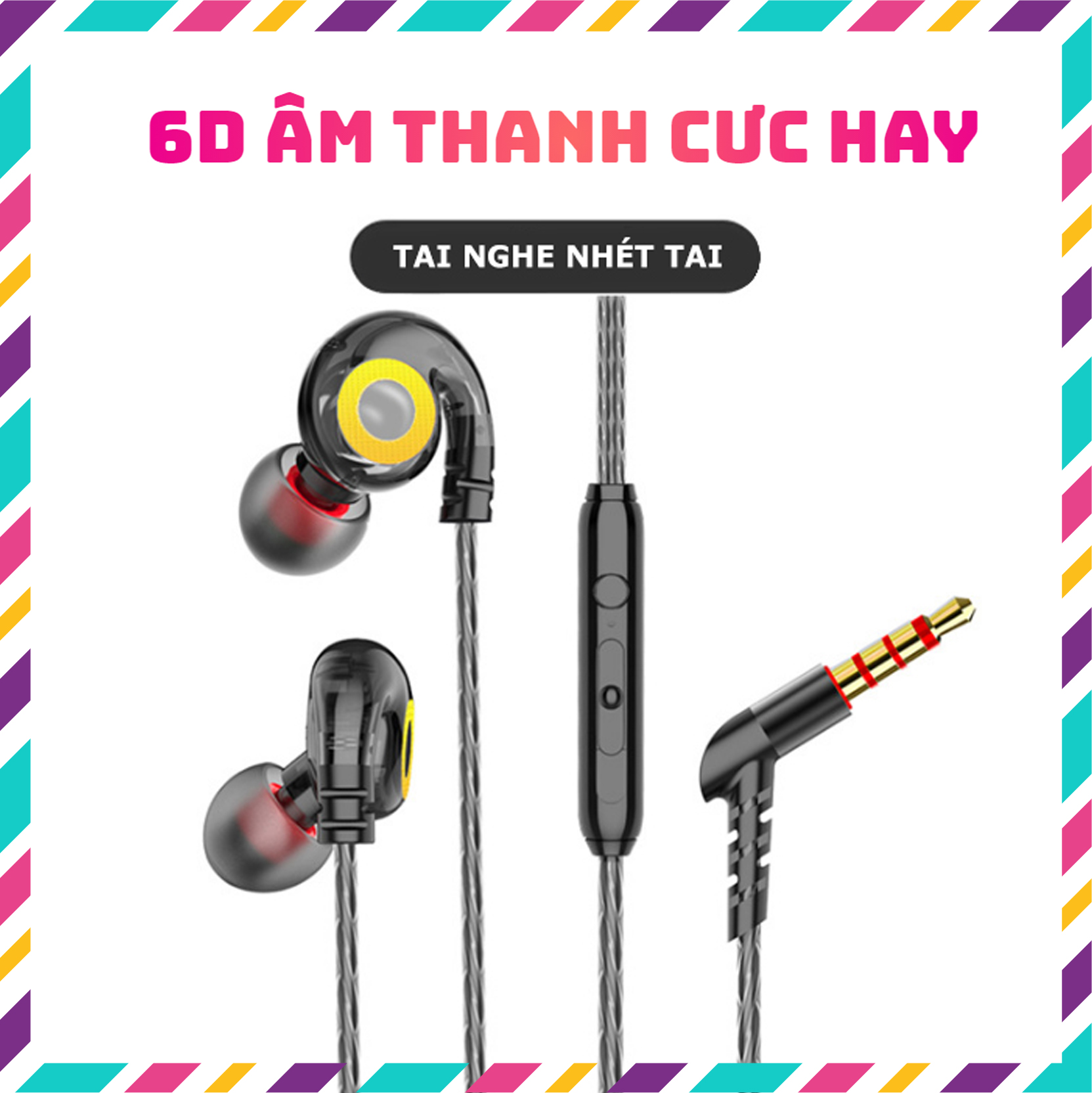 Tai Nghe Nhét Tai T05 PRO BASS hay Driver Dynamic 14mm nghe nhạc edm remix cho âm thanh hay tương thích với điện thoại mobile phone máy tính bảng máy tính laptop pc kiểu dáng in ear chiến game cực tốt