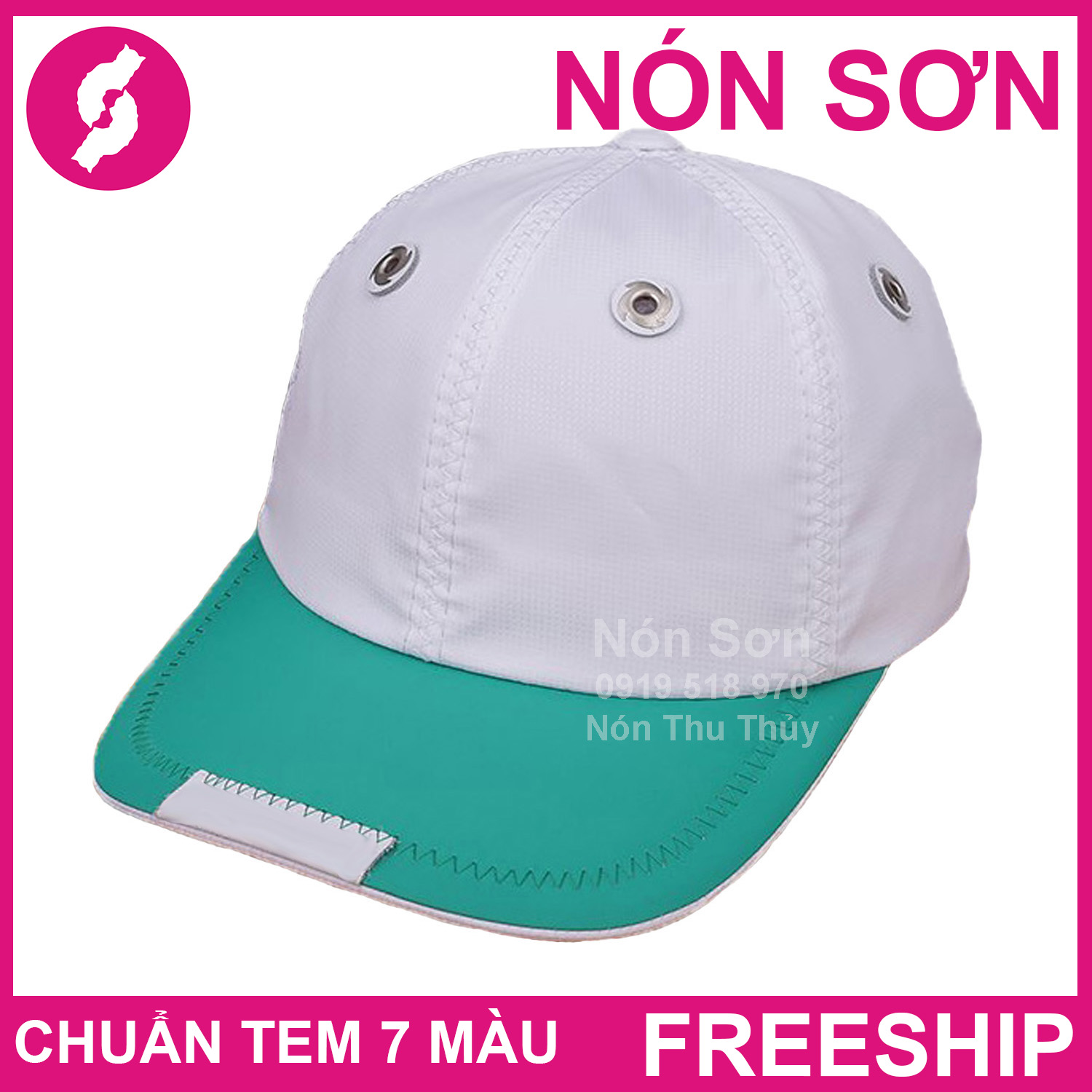 Mũ Lưỡi Trai Nón Sơn Trắng Xanh Lá Sò Xoáy Vải Dù Chính Hãng Hàng Chuẩn Tem 7 Màu Thời Trang Cao Cấp Mới 2022 / Nón Kết Sơn