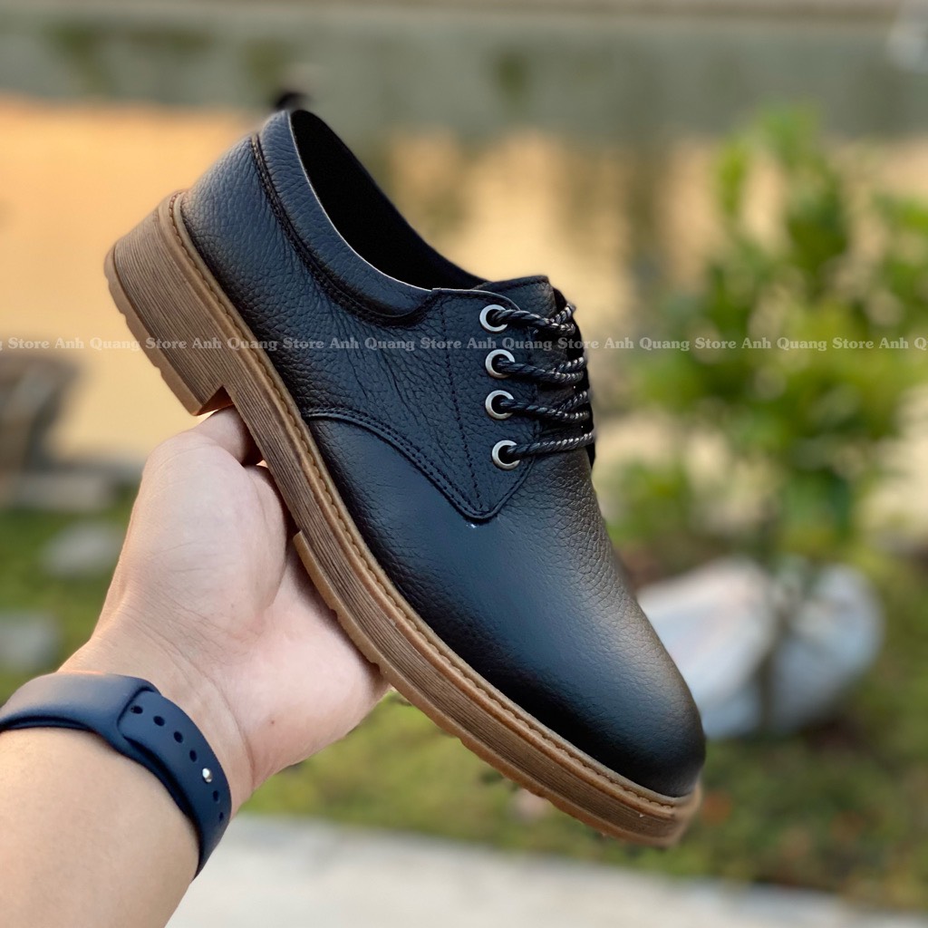 Giày đốc nam chất liệu da bò cao cấp đế cao su siêu êm bảo hành 12 tháng AQ325
