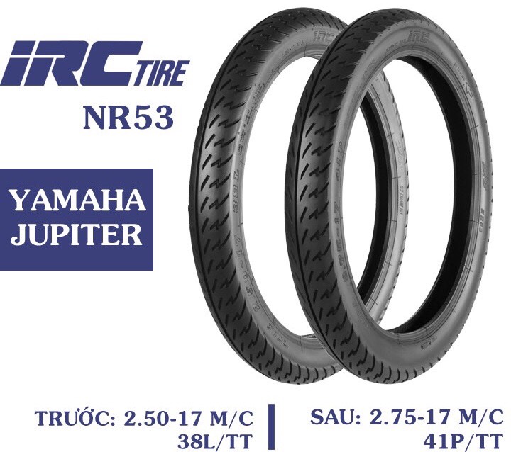 [HN] Lốp trước Jupiter R 2.50-17 38L NR53/Lốp sau Jupiter R 2.75-17 41P NR53, sản phẩm chính hãng inoue irc tire