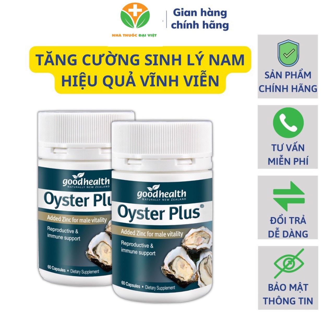 Viên uống Tinh chất hàu biển Úc Goodhealth Oyster Plus Zinc 60 viên