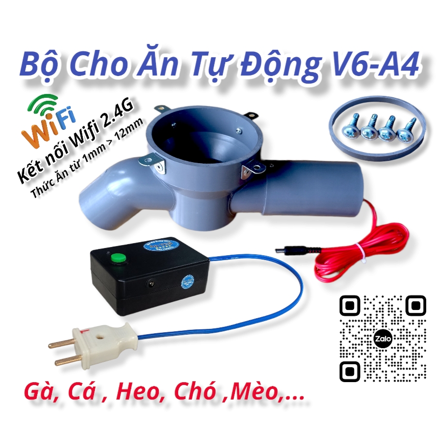 Bộ máy cho cá gà ăn tự động v6 a4
