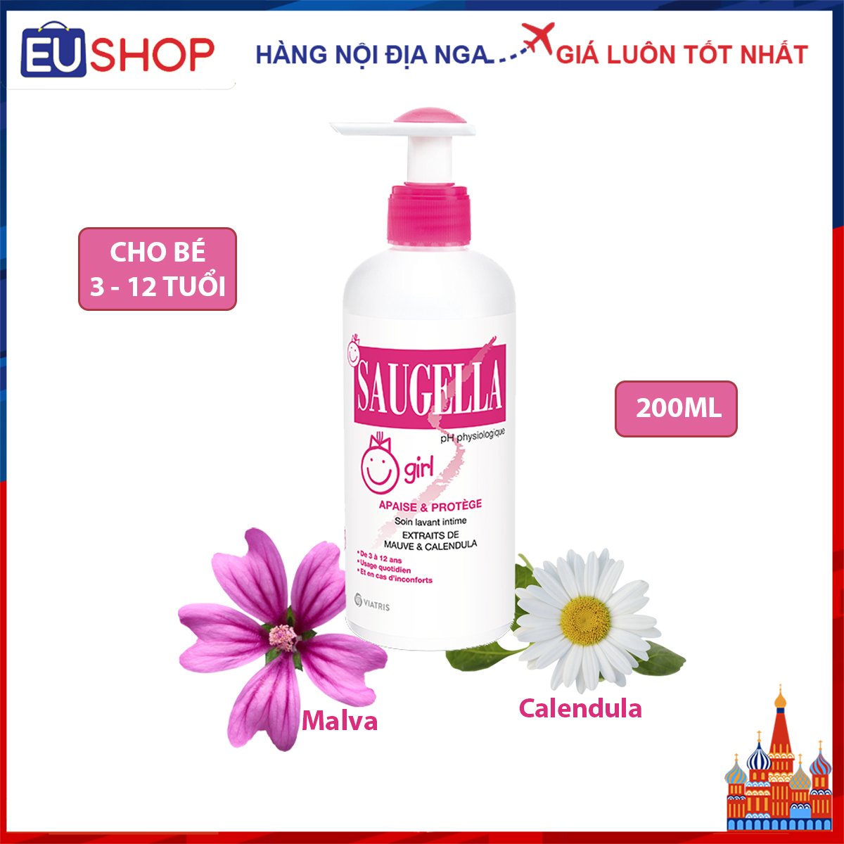 Dung dịch vệ sinh Saugella Girl cho bé gái Chai 200ml
