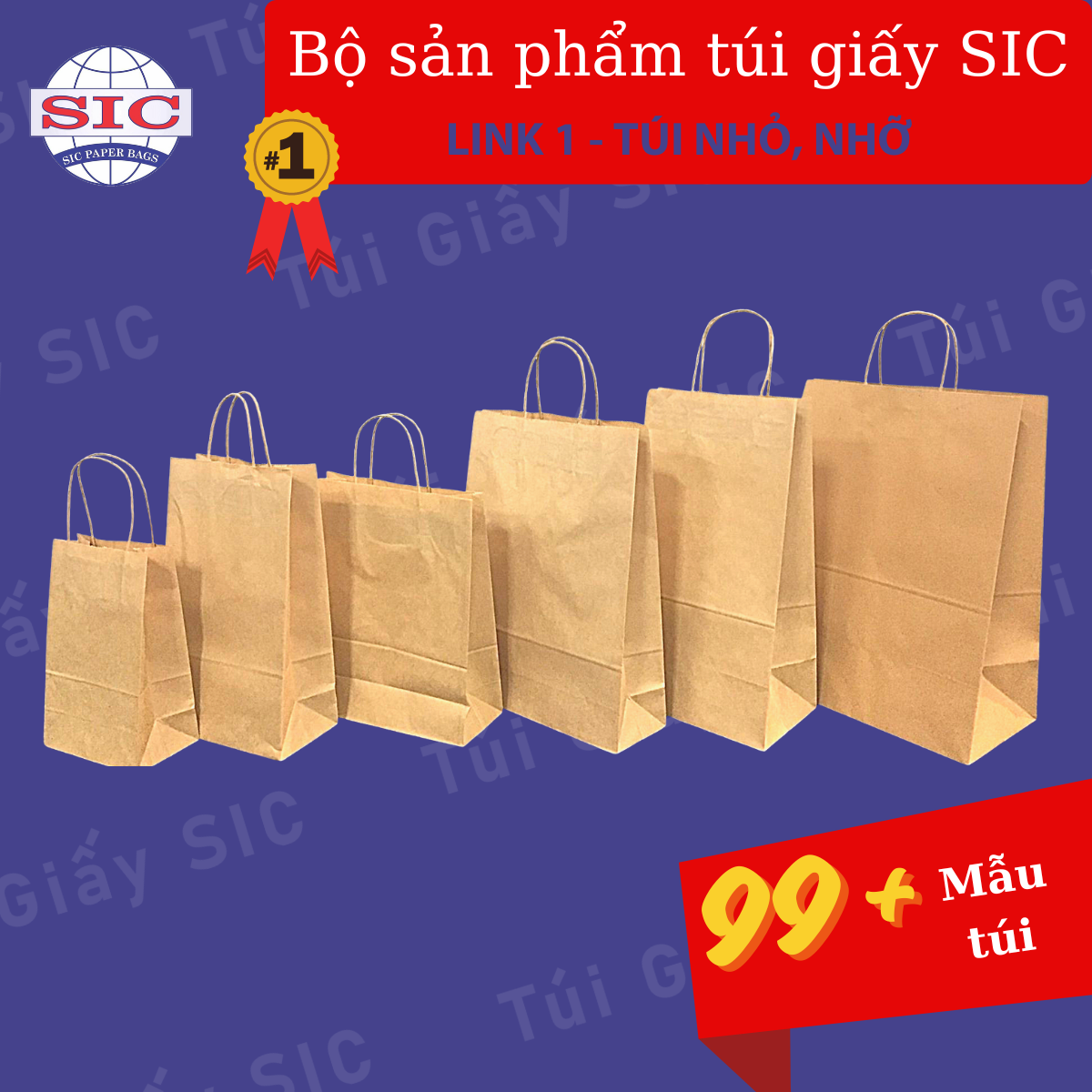 Túi giấy Kraft Nhật nâu, trắng trơn có quai túi giấy xi măng đựng quà tặng thực phẩm
